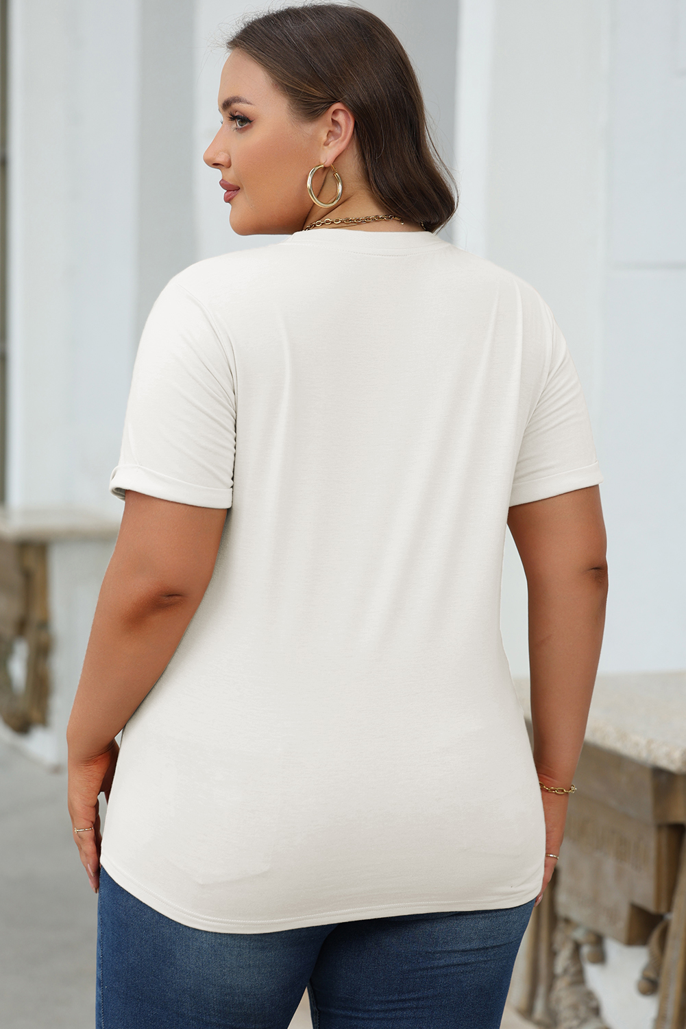 Khaki Casual Plain Crew Neck Tee - loveforevers