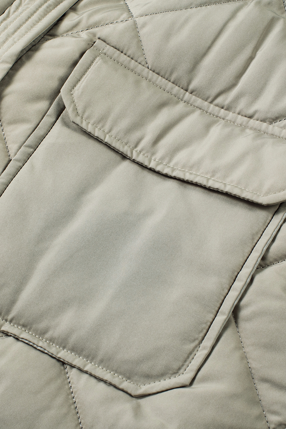 Green Quilted Snap Button Hooded Puffer Coat - loveforevers