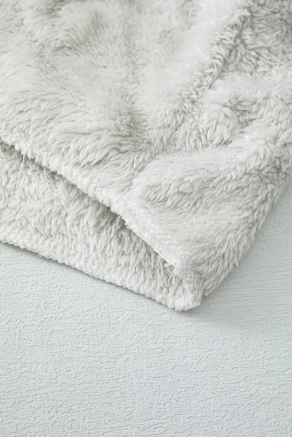 Light Grey Textured Leopard Fleece Loose Two Piece Lounge Set - loveforevers
