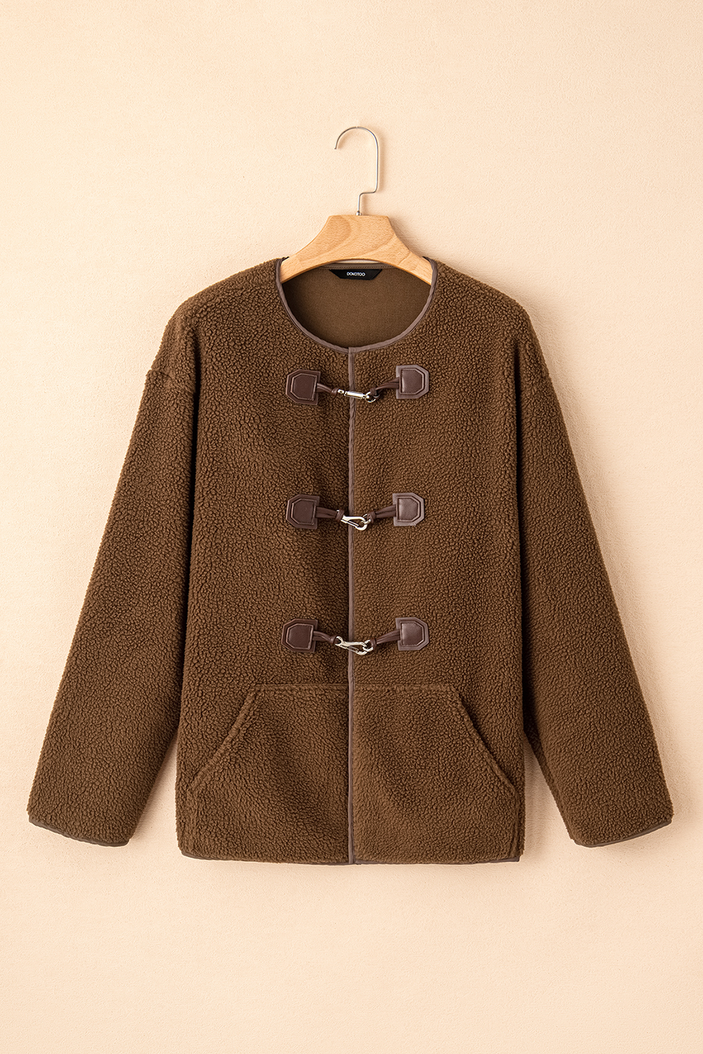 Apricot Toggle Button Teddy Coat - loveforevers