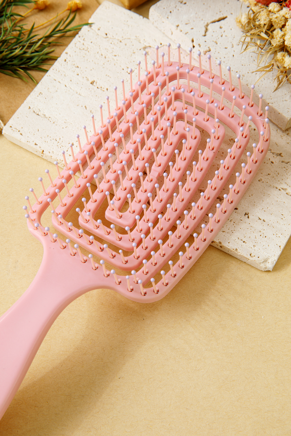Gossamer Pink ABS Fluffy Hair Volume Comb - loveforevers