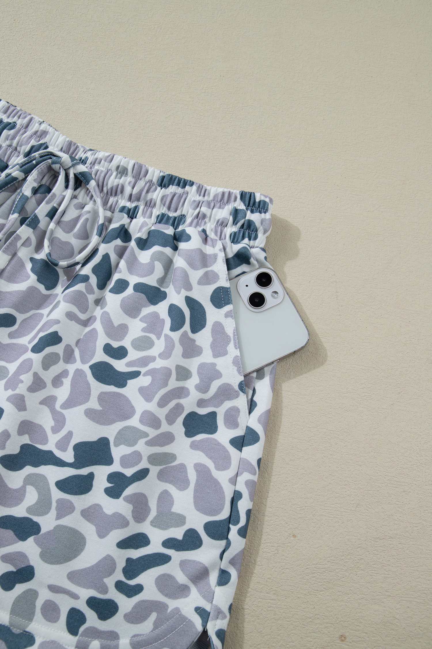 Beige Camo Print Wide Leg Casual Pants - loveforevers