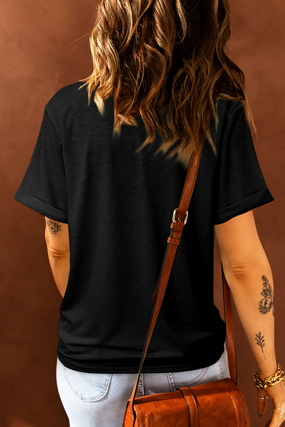 Black Western Bull Head Embroidered Pattern T Shirt - loveforevers