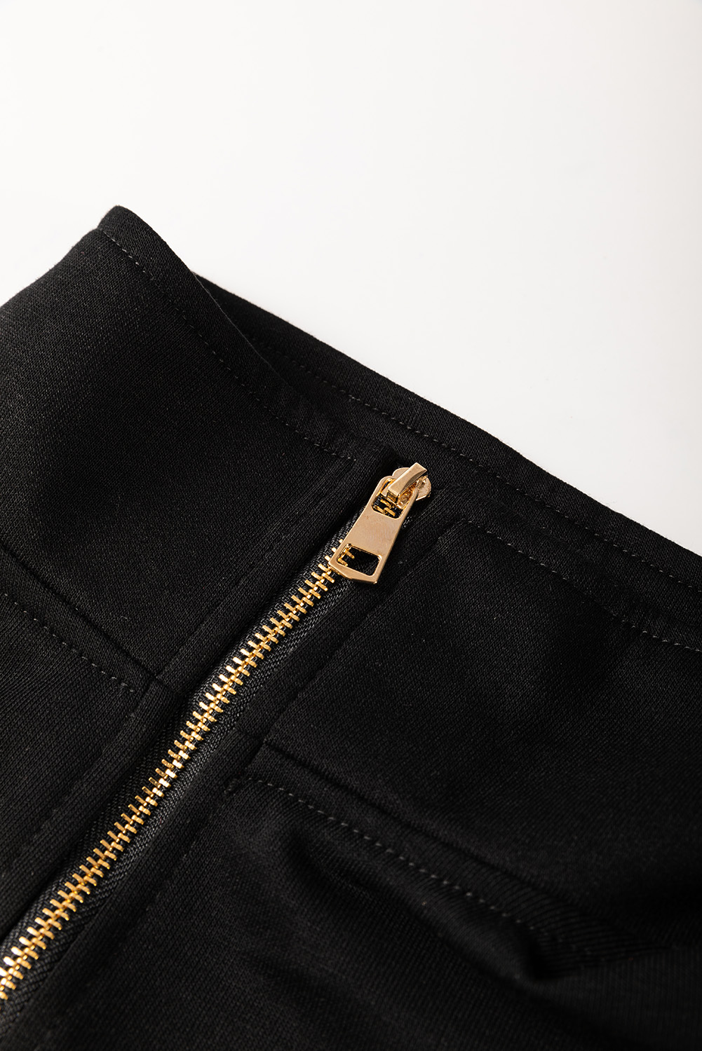 Black Zipper Flutter Sleeve Drawstring Elastic Waistband Jumpsuit - loveforevers
