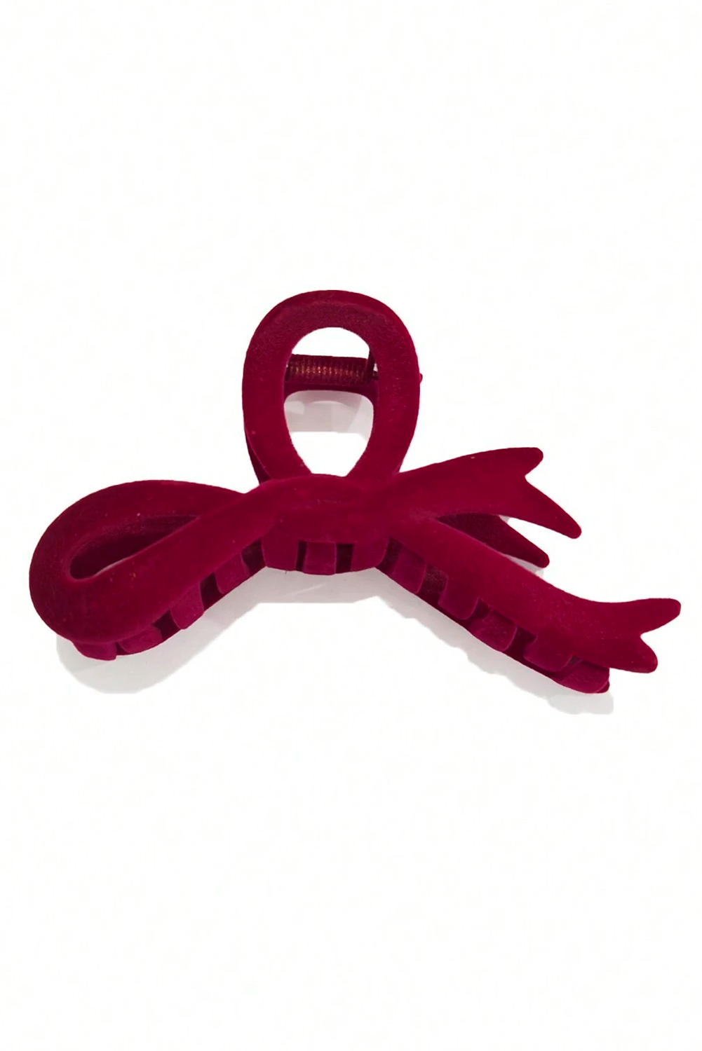 Fiery Red Bow Knot Velvet Large Hair Clip - loveforevers