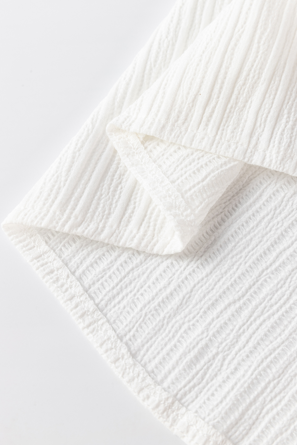 White Frilled Mock Neck Ripple Bubble Sleeve Blouse - loveforevers