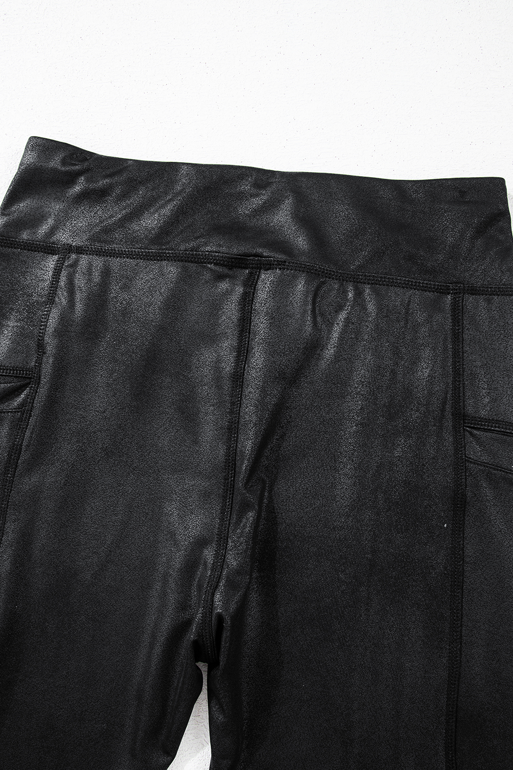 Black V Crossover High Waist Pocketed Leggings - loveforevers