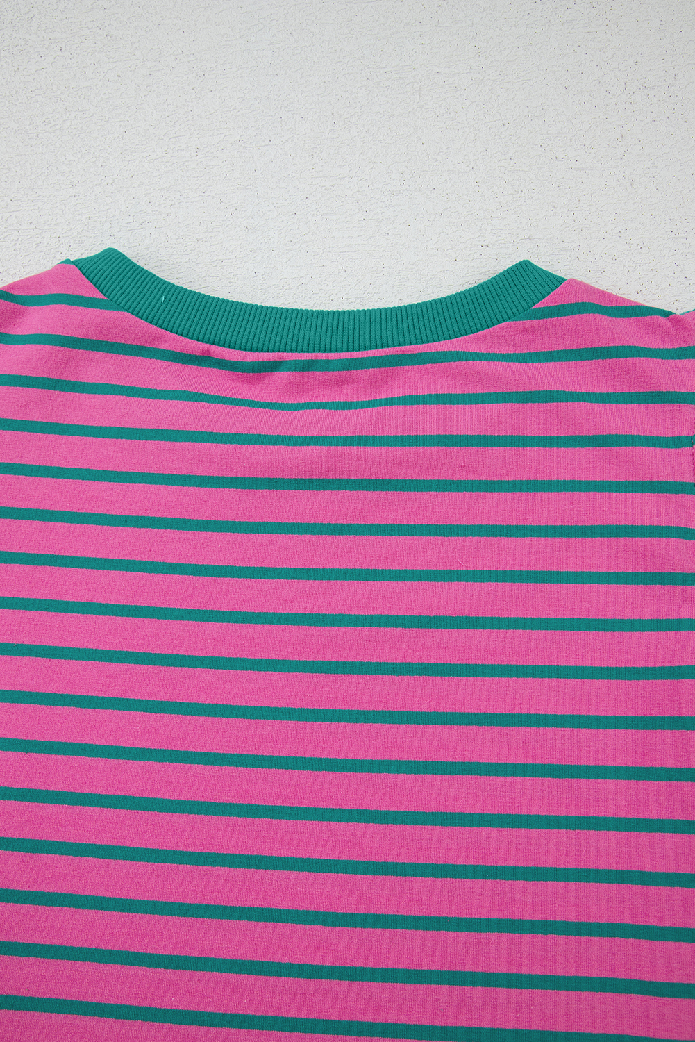 Pink Stripe Collared V Neck Puff Sleeve T Shirt Dress - loveforevers