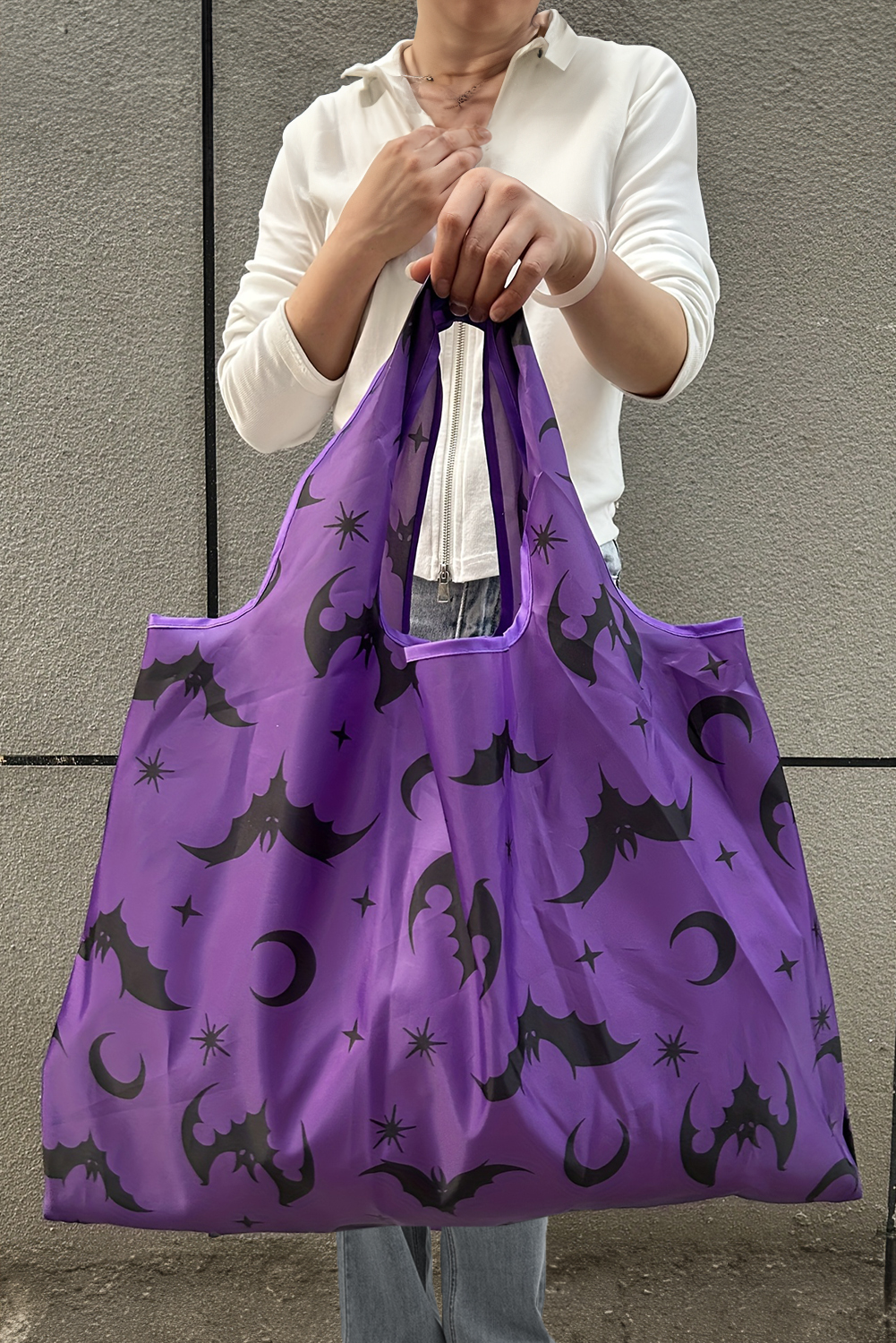 Tillandsia Purple Goth Halloween Oxford Cloth Large Capacity Foldable Tote Bag - loveforevers