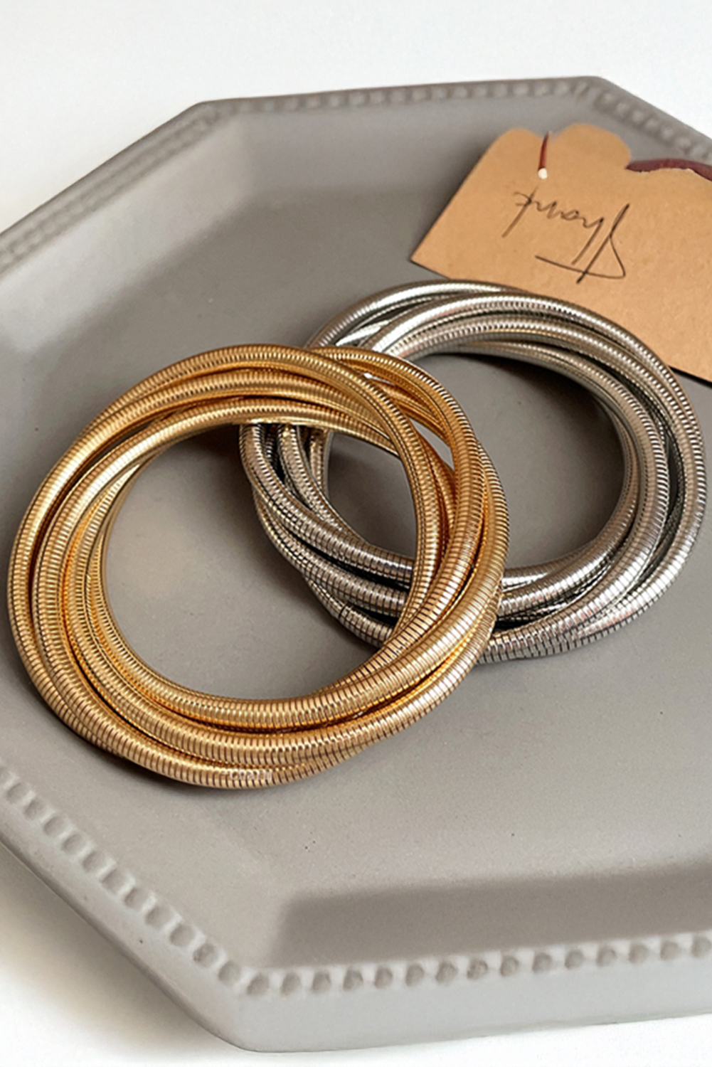 Gold Twist Stacked Exaggerated Alloy Bracelet - loveforevers