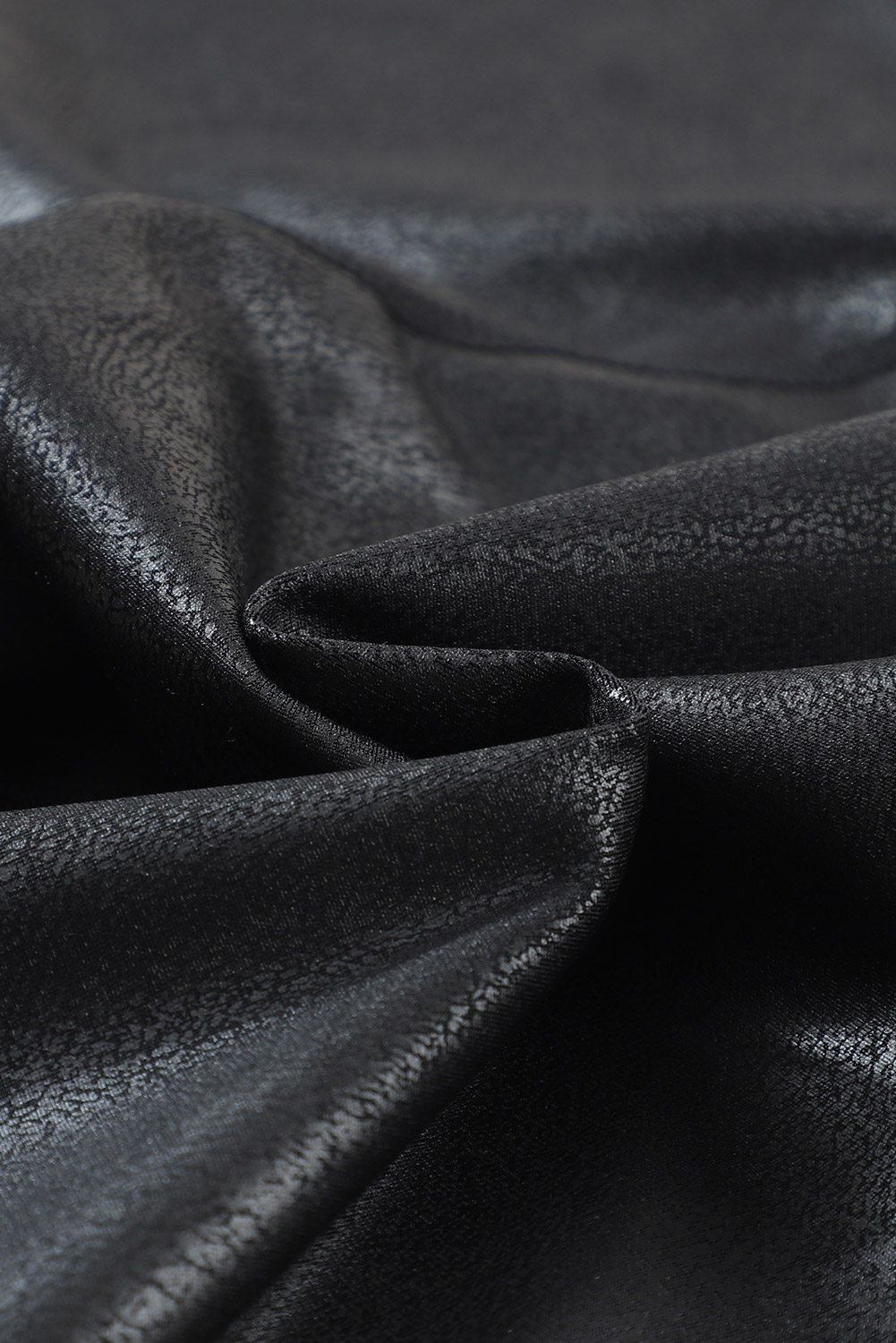 Dearlovers Black Crossed Dip Waist Sleek Leather Leggings - loveforevers