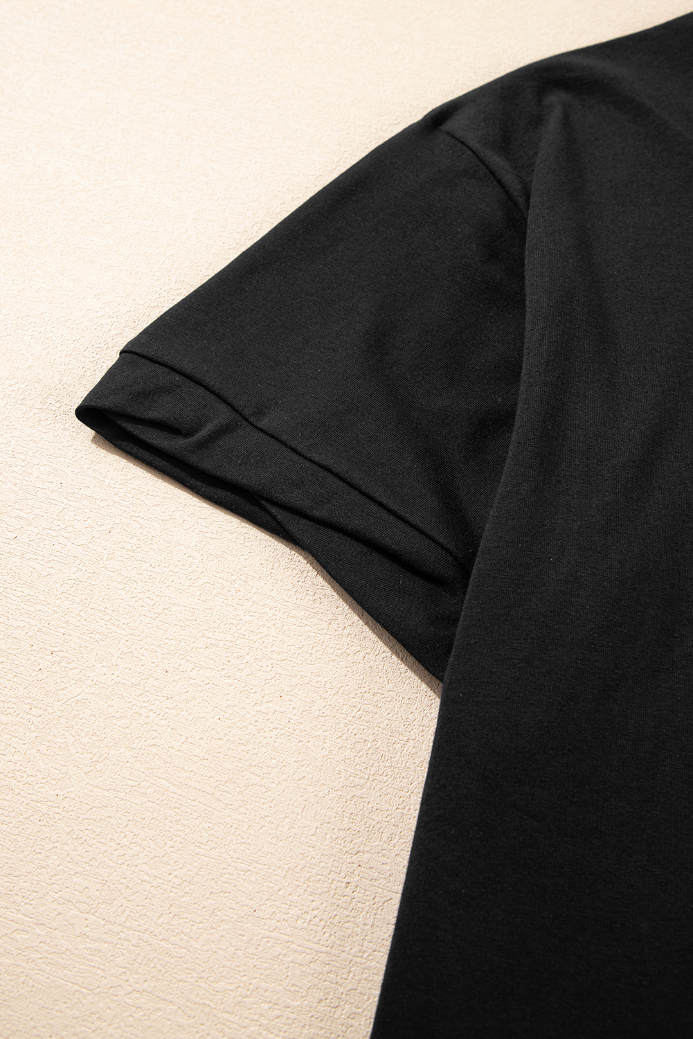 Black Loose Half Sleeve Hi Low Hem T Shirt - loveforevers