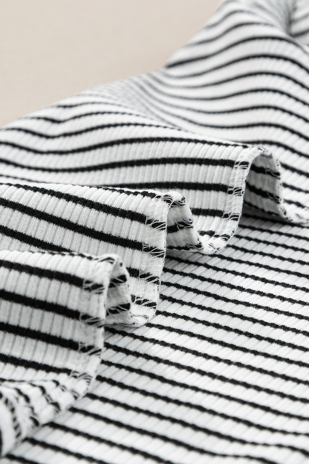 Black Striped Print Ribbed Knit Sleeveless Top - loveforevers