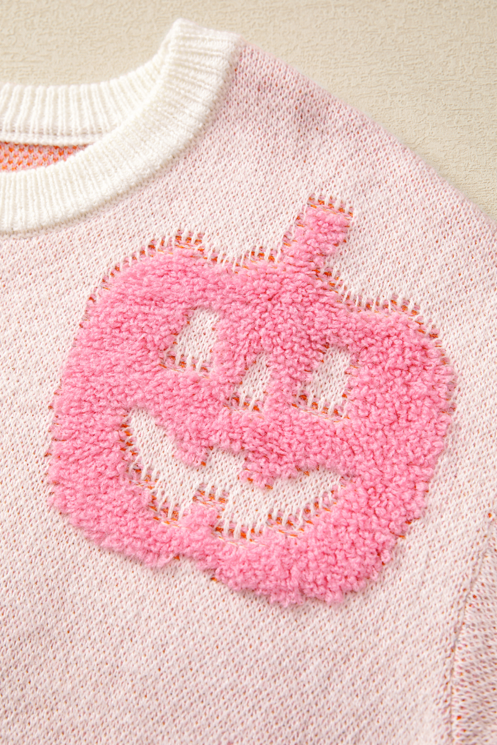 Beige Halloween Cute Pumpkin Pattern Sweater - loveforevers