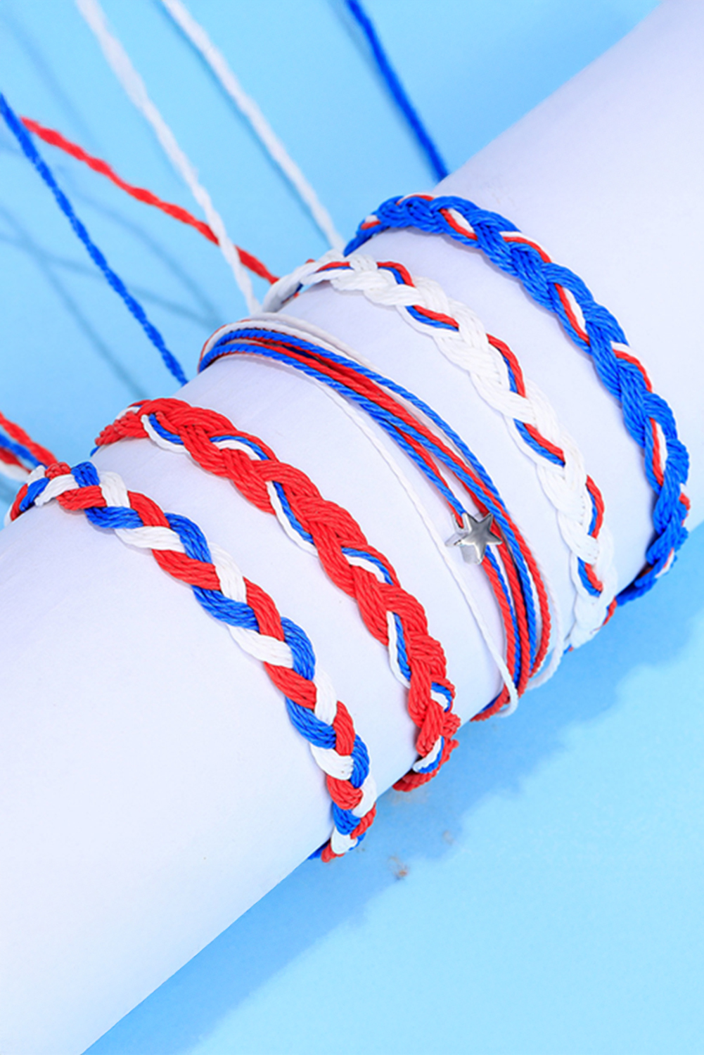 Blue Independent Day Braided Multi Layer Bracelet - loveforevers