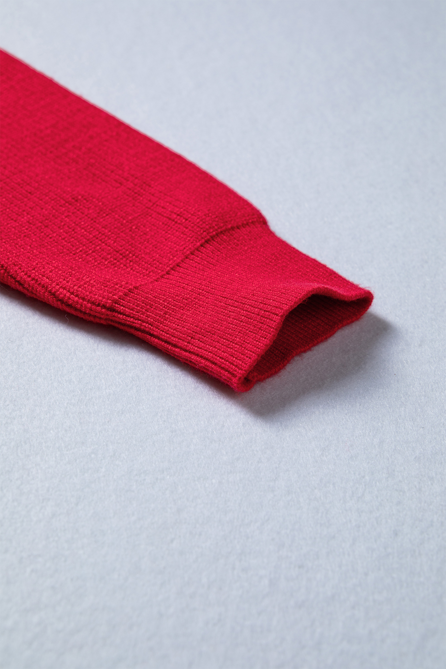 Fiery Red Bow Embroidered Graphic Ribbed Sweater Top - loveforevers