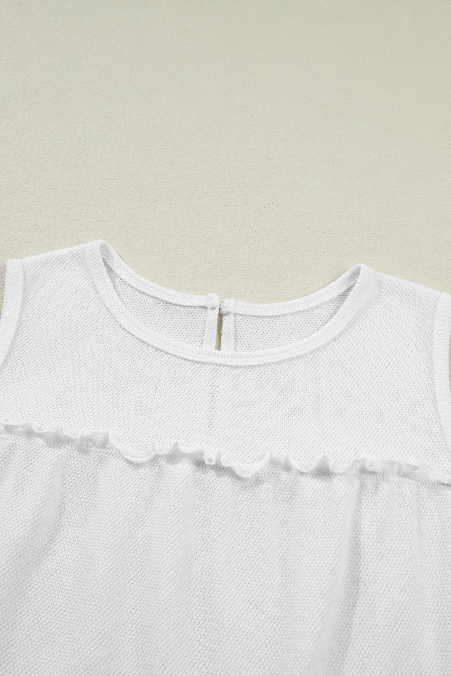 White Tiered Frill Trim A-line Tank Top - loveforevers