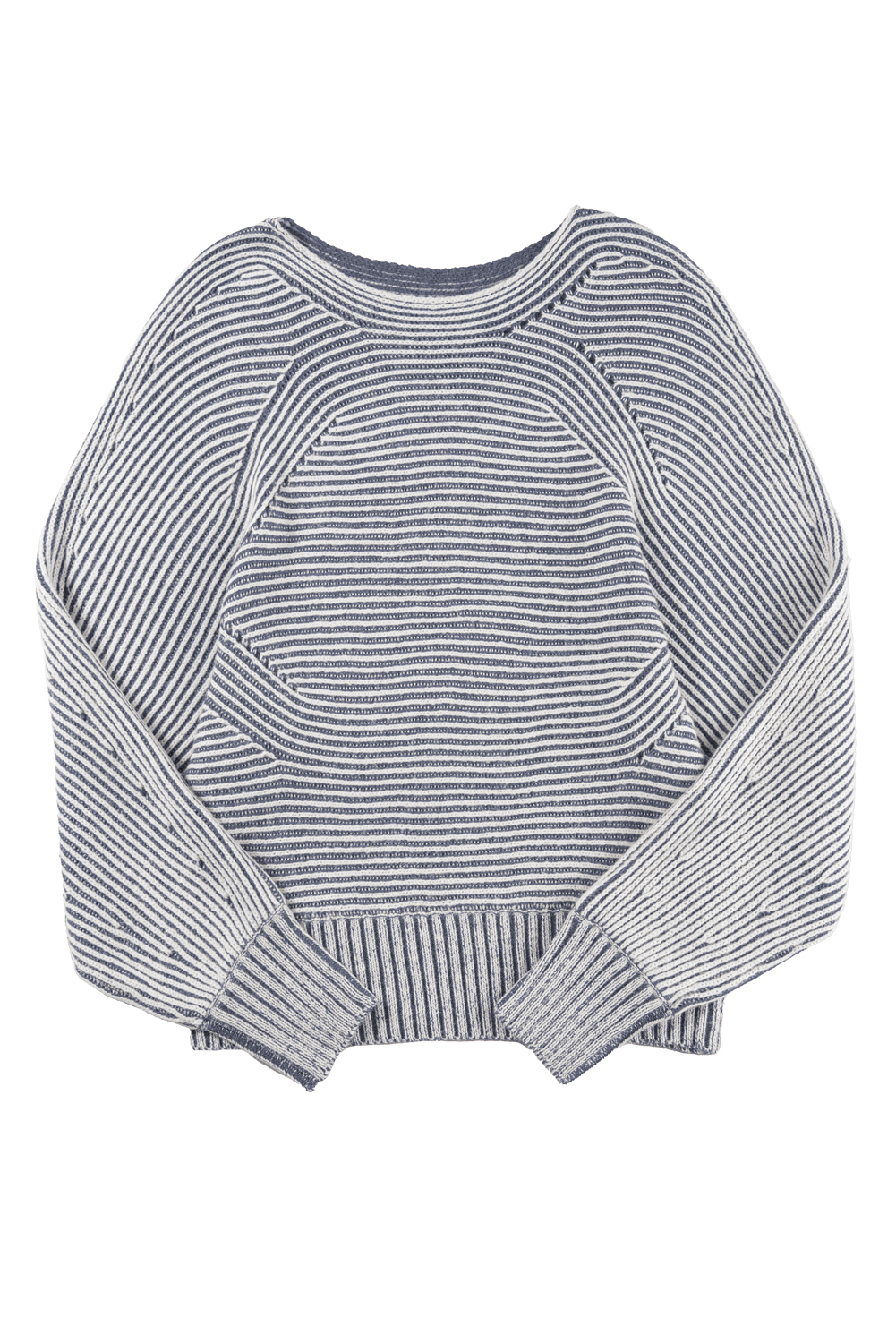 Coffee Striped Print Ribbed Knit Boat Neck Baggy Sweater - loveforevers