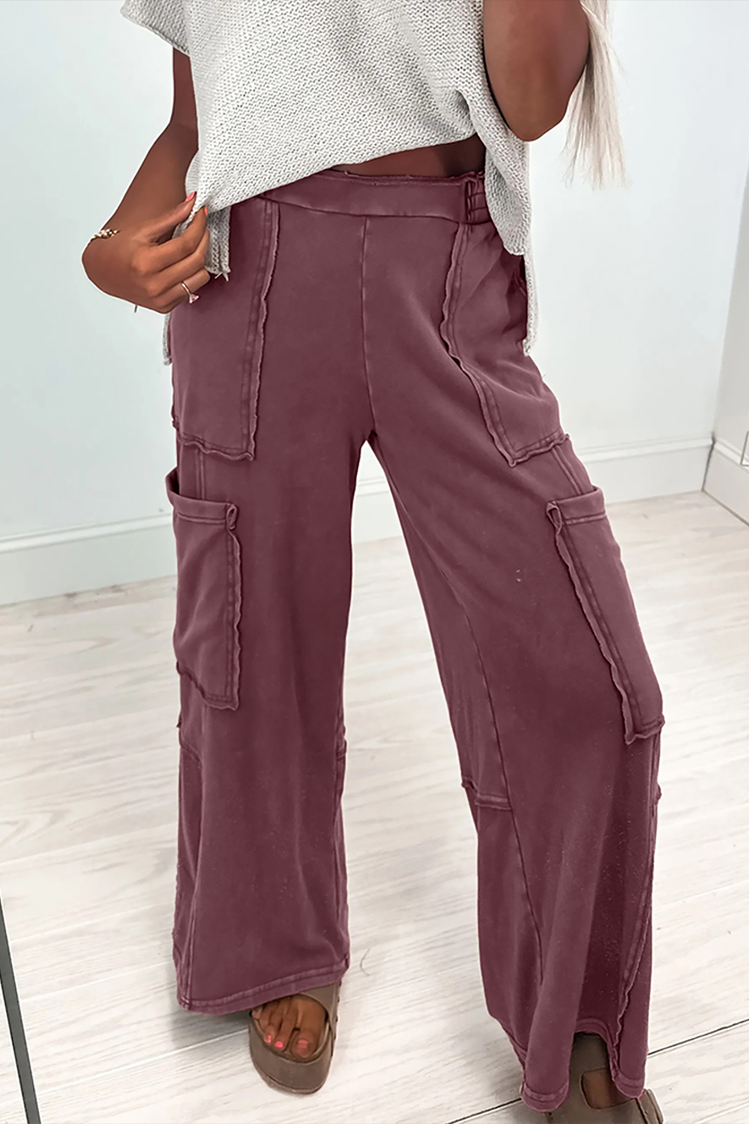 Mineral Red Mineral Wash Cargo Patched Pocket Utility Sweatpants - loveforevers