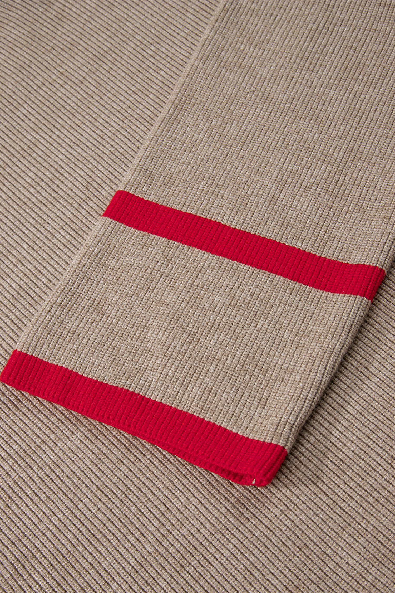 Simply Taupe Ribbed Knit Contrasted Stripe Detail Button Side Loose Sweater - loveforevers