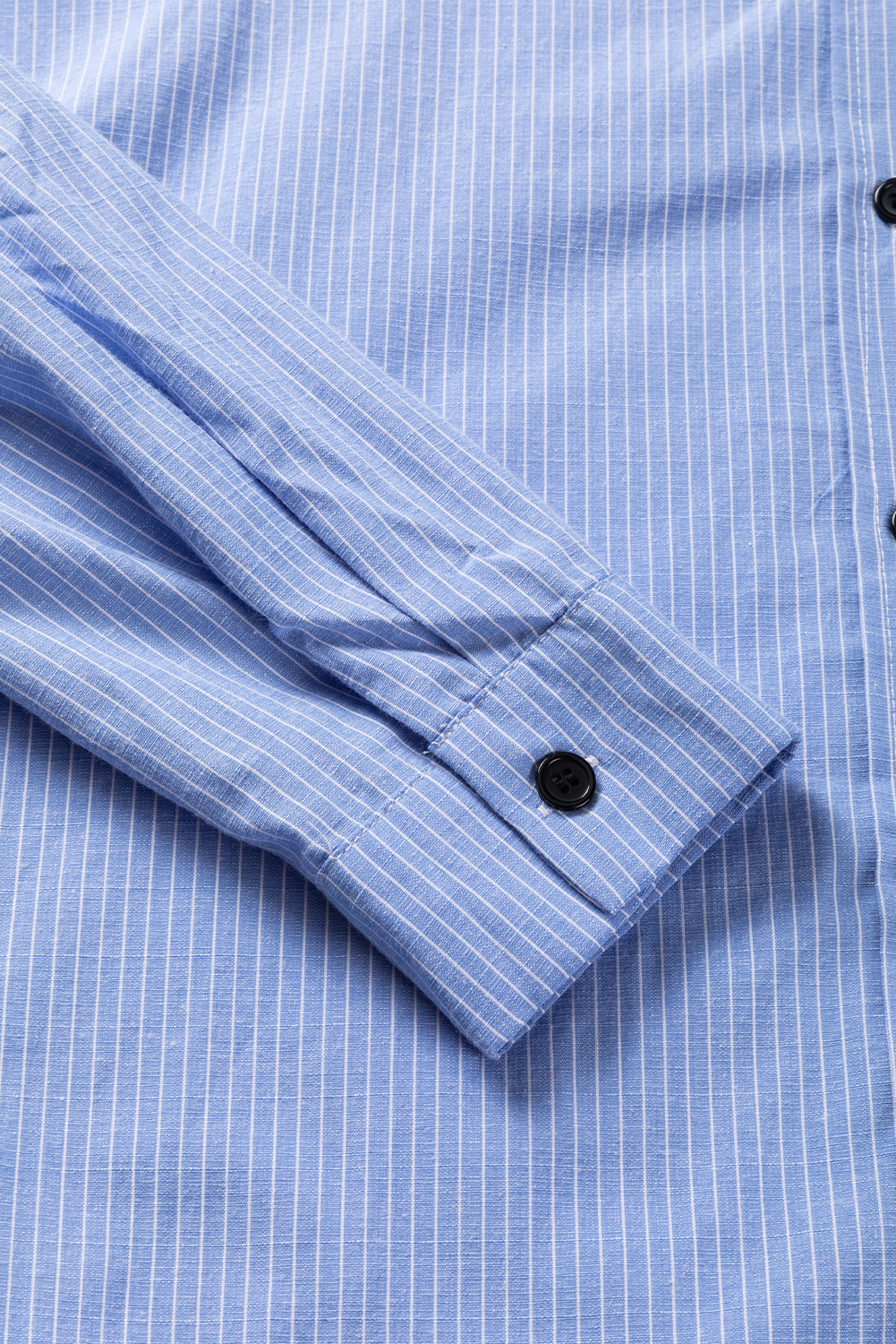 DEAR-LOVER Stripe Roll-tab Sleeve Pocketed Long Shirt - loveforevers