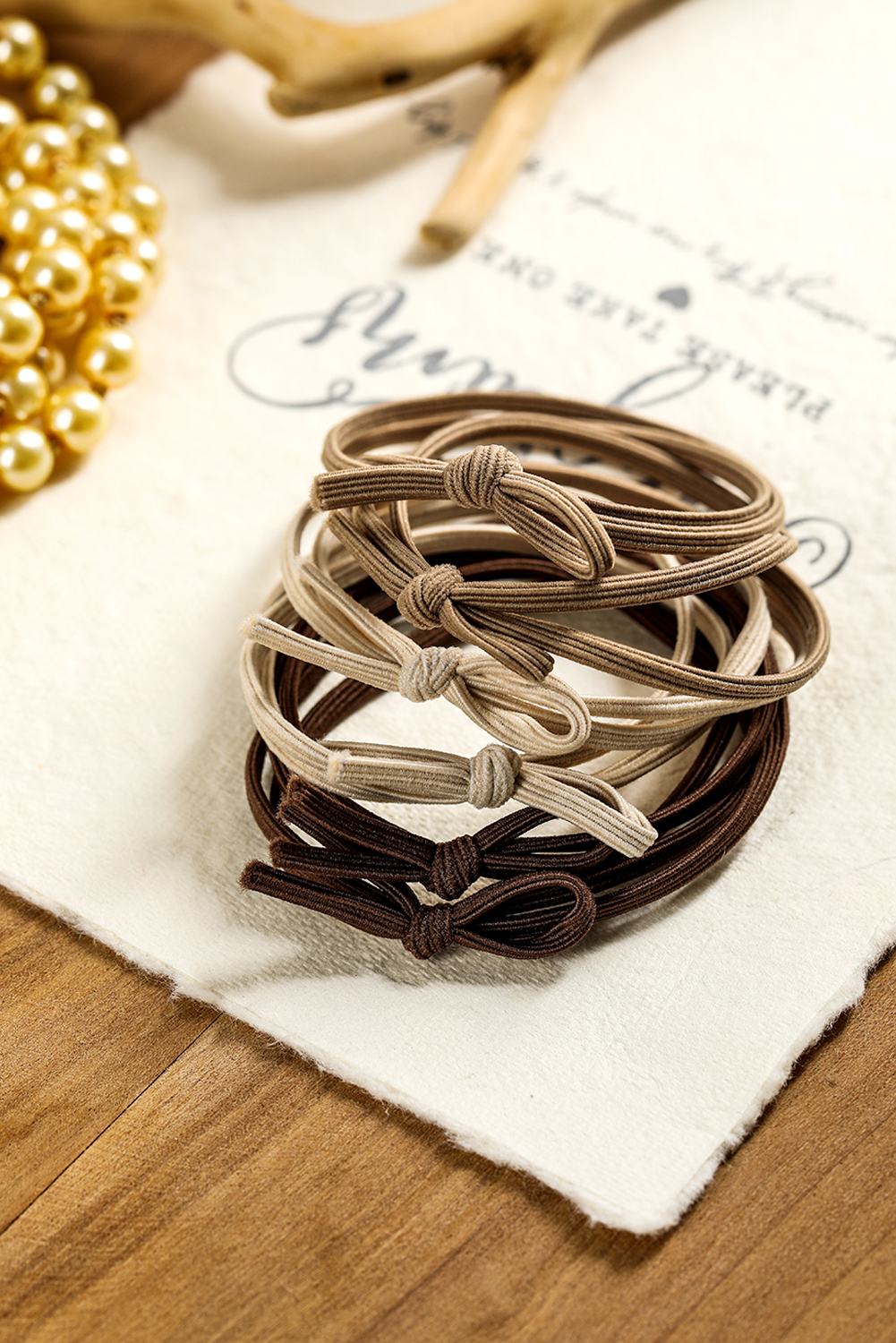 Camel 7pcs Bow Knot Dual String High Elastic Hair Tie - loveforevers