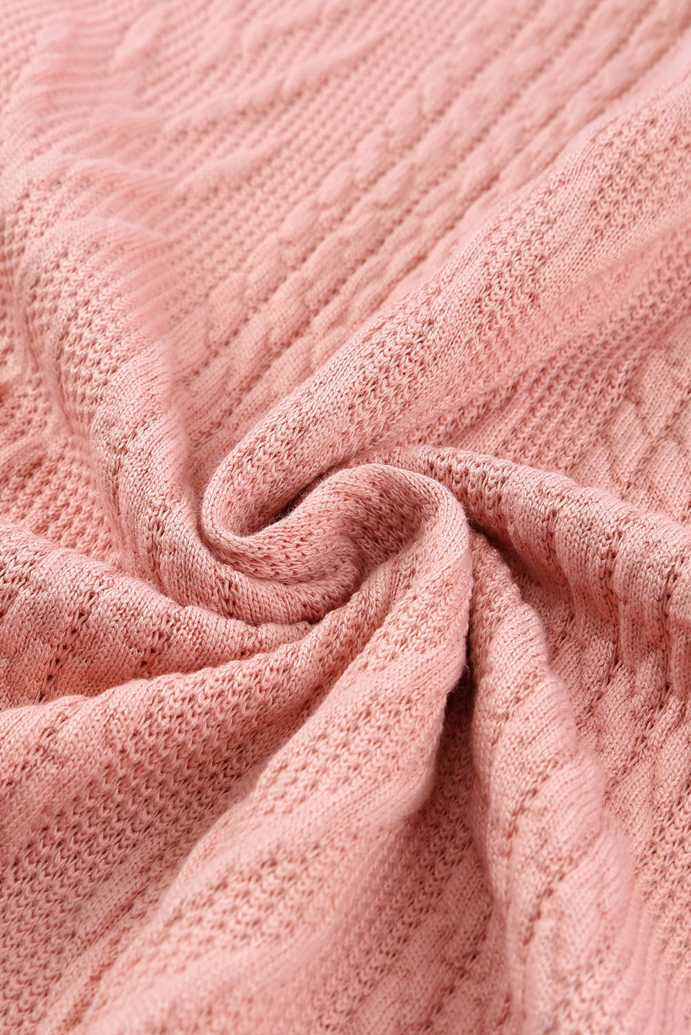 Pink Leopard Sequin Splicing Sleeves Textured Knit Top - loveforevers