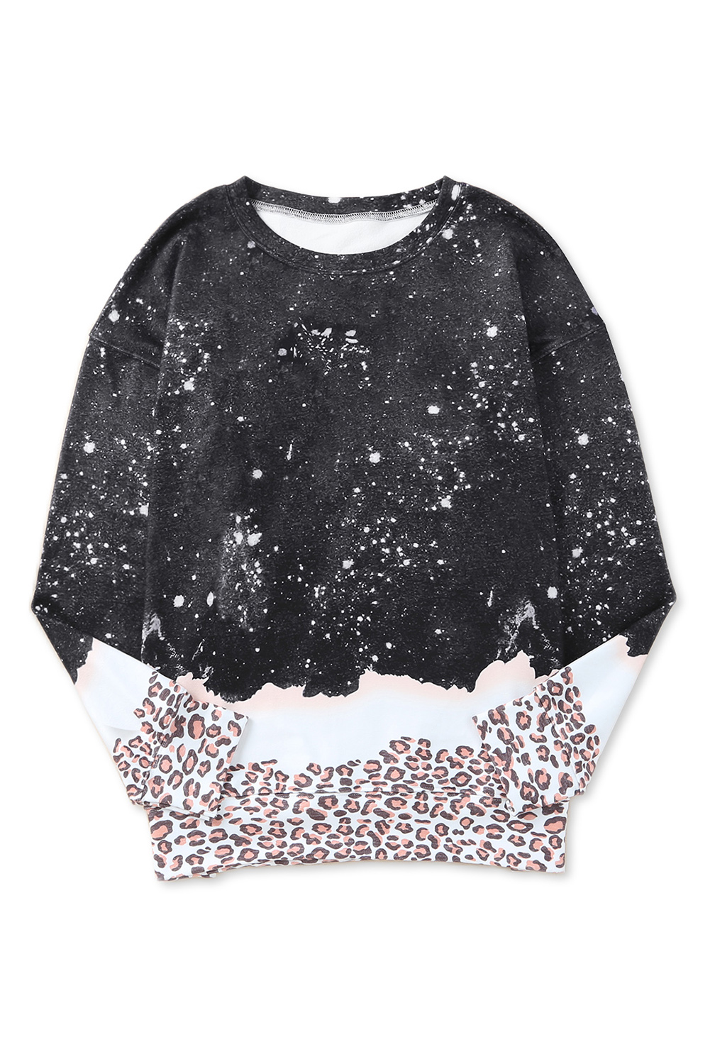 Fiery Red Leopard Bleached Pullover Sweatshirt - loveforevers