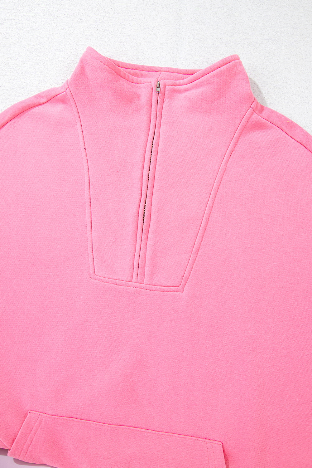 Bonbon Zip-up Stand Neck Kangaroo Pocket Sweatshirt - loveforevers
