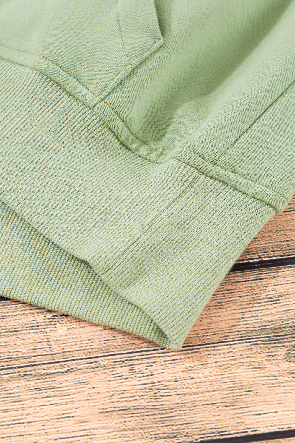 Smoke Green Fleece Lined Zip Up Stand Collar Thumbhole Sleeve Sweatshirt - loveforevers