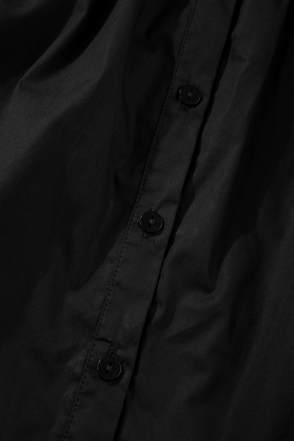 Black Crisp Puff Sleeve Loose Shirt - loveforevers