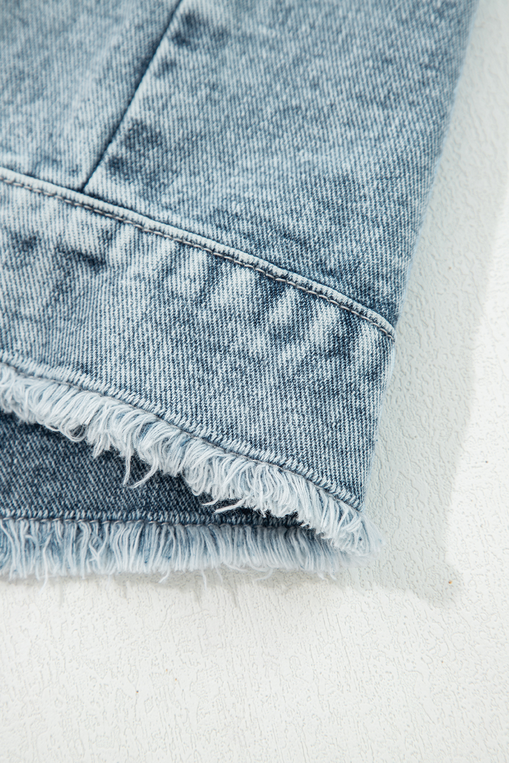 Myosotis Button Flap Pocket Frayed Detail Denim Vest - loveforevers