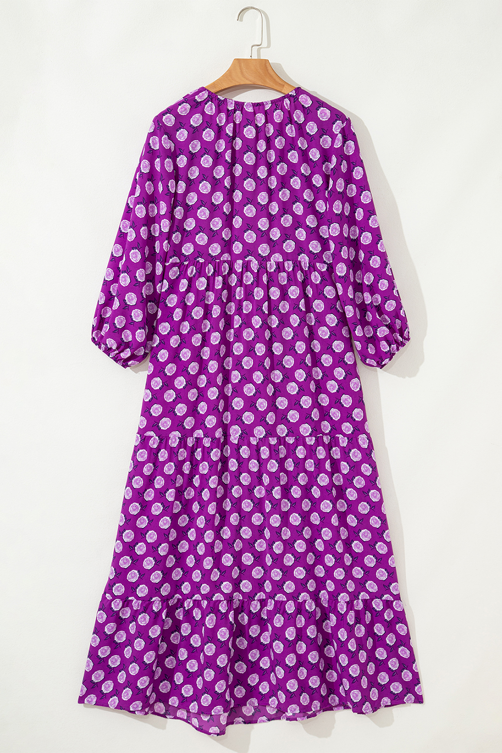 Sky Blue Boho Printed Half Sleeve Maxi Dress - loveforevers