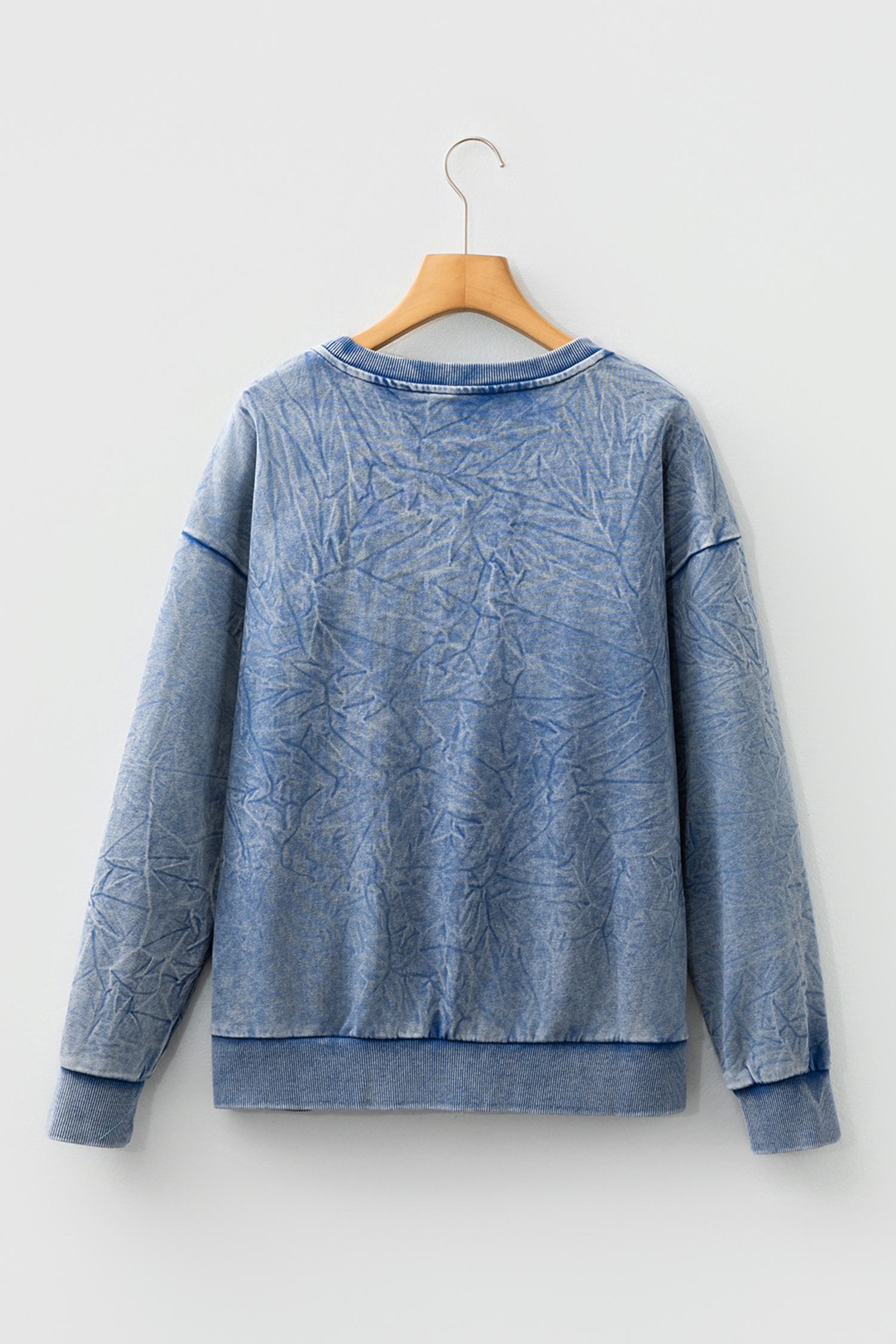 DUNE saved by grace Letter Embroidery Mineral Wash Loose Sweatshirt - loveforevers