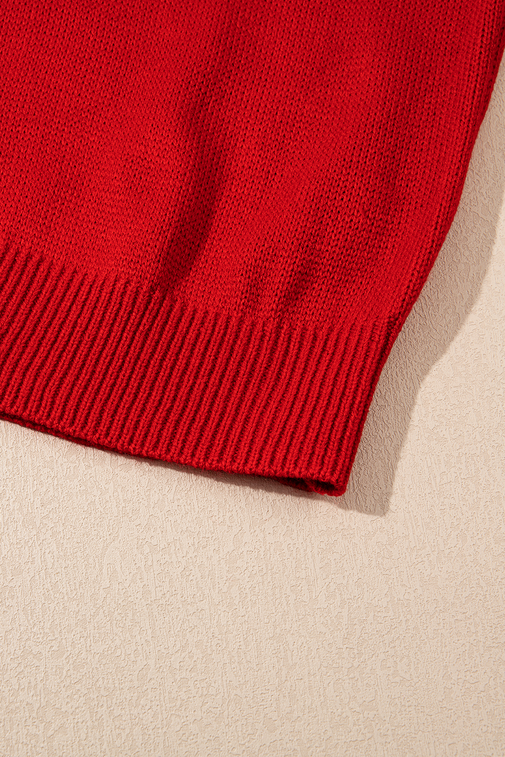 Racing Red Merry Graphic Sequin Sleeves Christmas Turtleneck Sweater - loveforevers