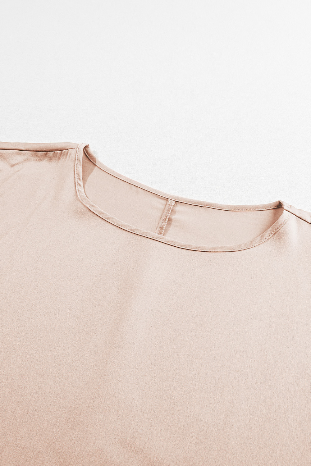 Smoke Gray Shirred Dolman Sleeve Satin Blouse - loveforevers