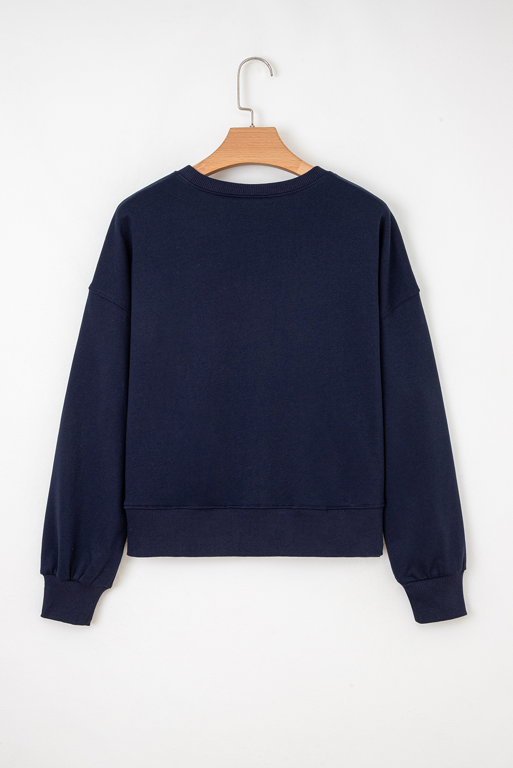 Black CLASSY UNTIL KICKOFF Plush Letter Patched Loose Sweatshirt - loveforevers