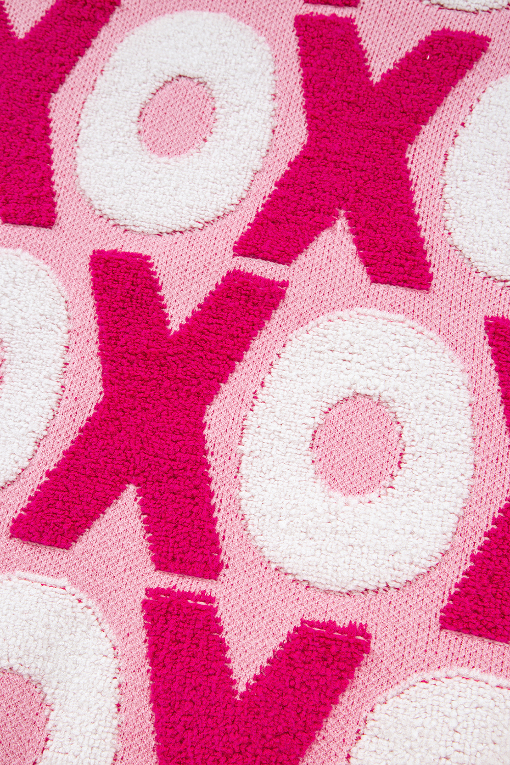 Pink XOXO Pattern Drop Shoulder Crewneck Valentines Sweater - loveforevers