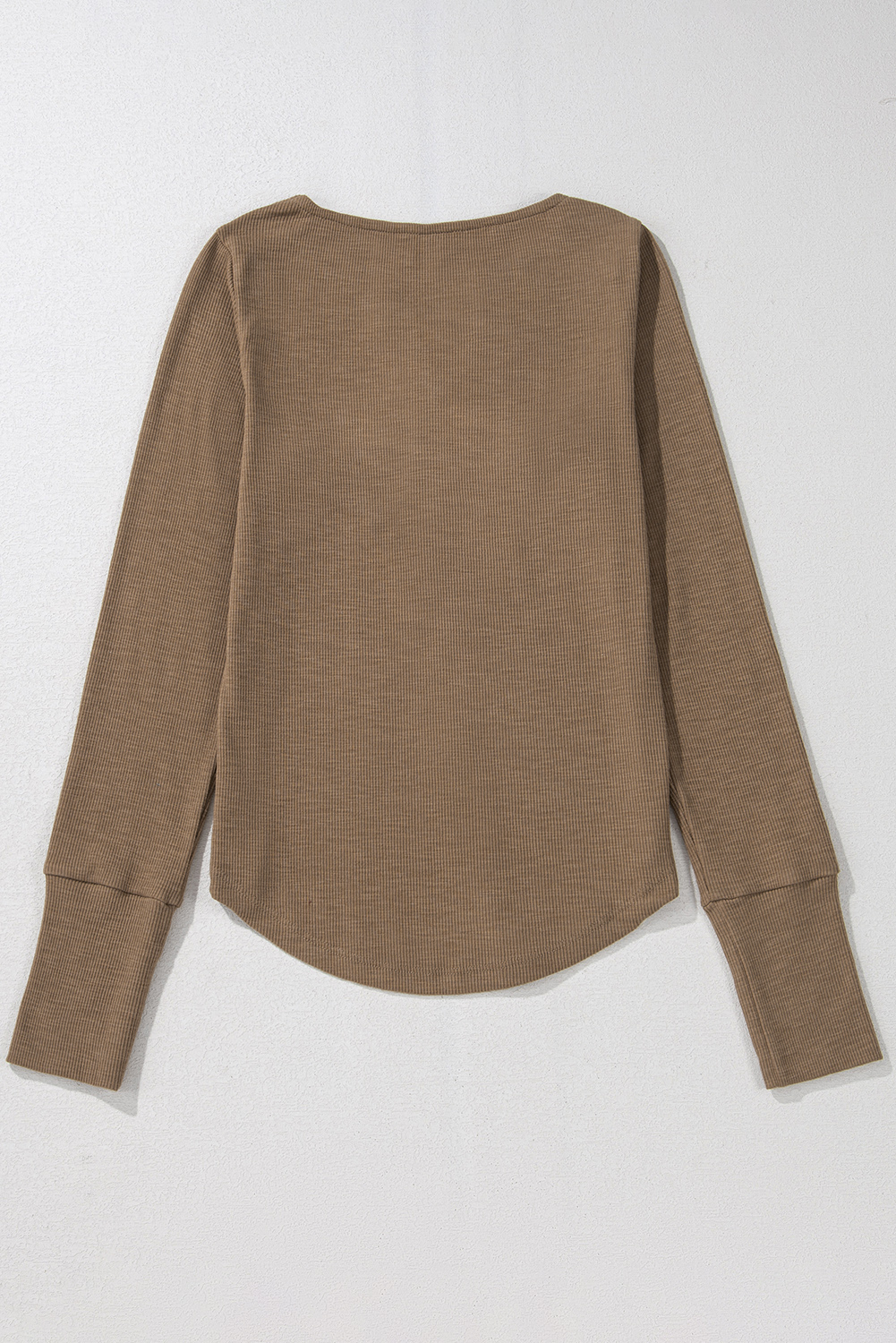 Chestnut Anglaise Broider Ribbed Long Sleeve Top - loveforevers