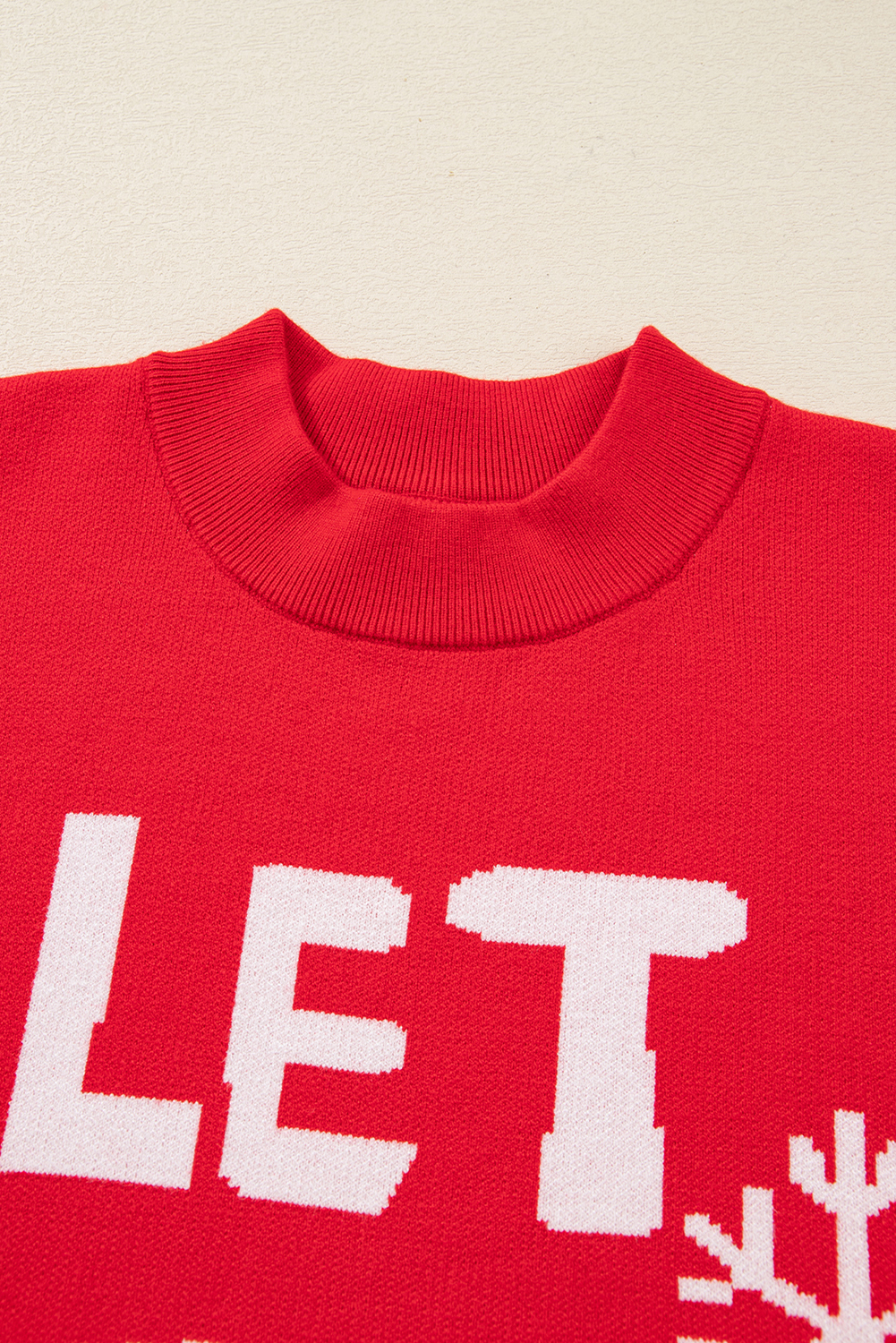 Red Dahlia LET IT SNOW Graphic Christmas Holiday Loose Sweater - loveforevers