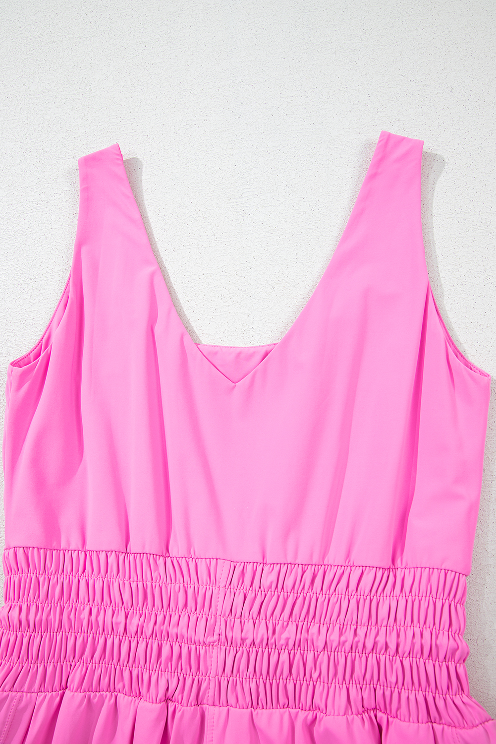 Black Plain Sleeveless Loop Drawstring Cinched Waist Romper - loveforevers