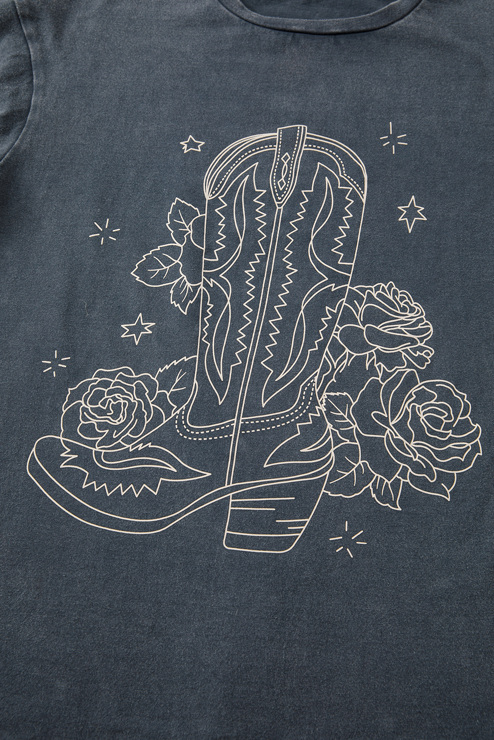 High-Rise Western Cowboy Boots Graphic Tee - loveforevers