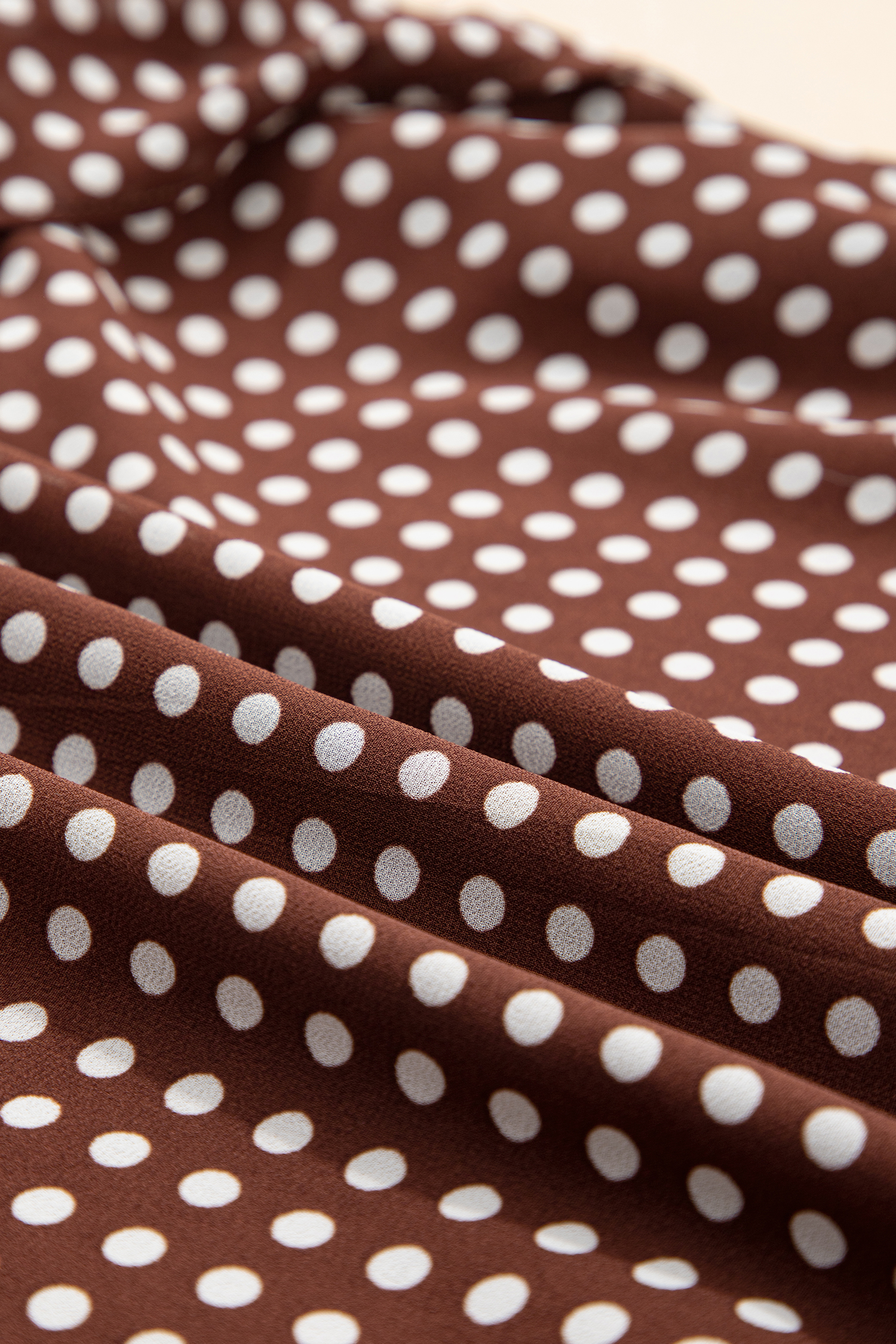 Coffee Polka Dot Print Backless Ruffled Tiered Maxi Dress - loveforevers