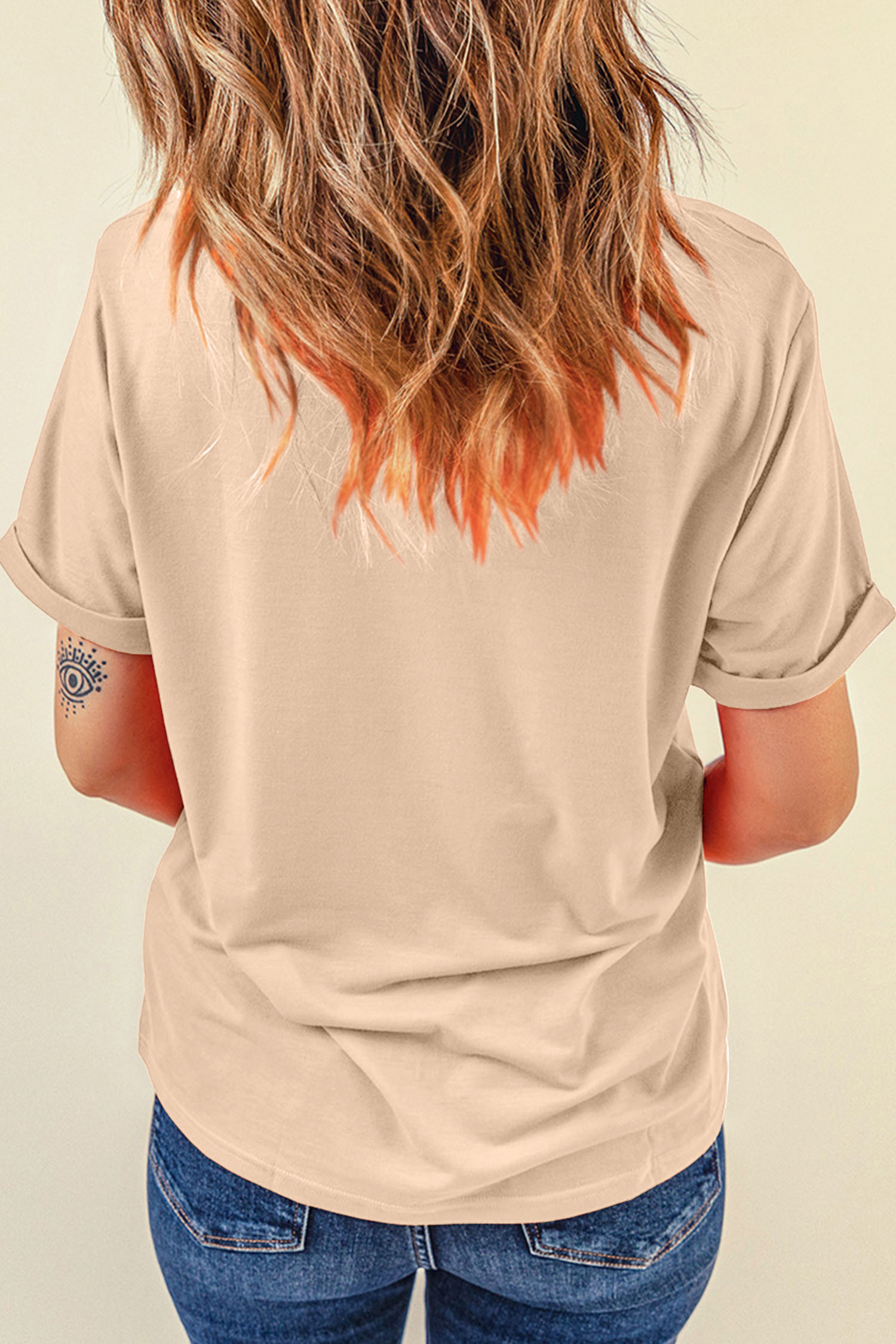 Khaki Camouflage Big Bow Print Womens Casual Tee - loveforevers