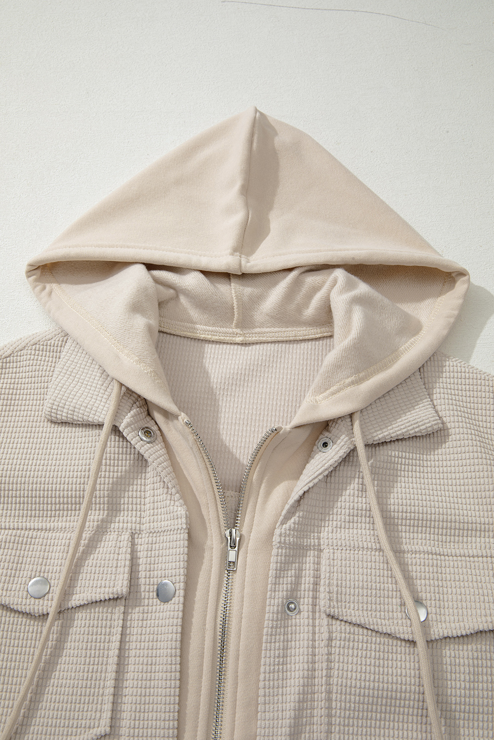 Sail Blue 2 in 1 Thermal Knit Textured Hooded Jacket - loveforevers