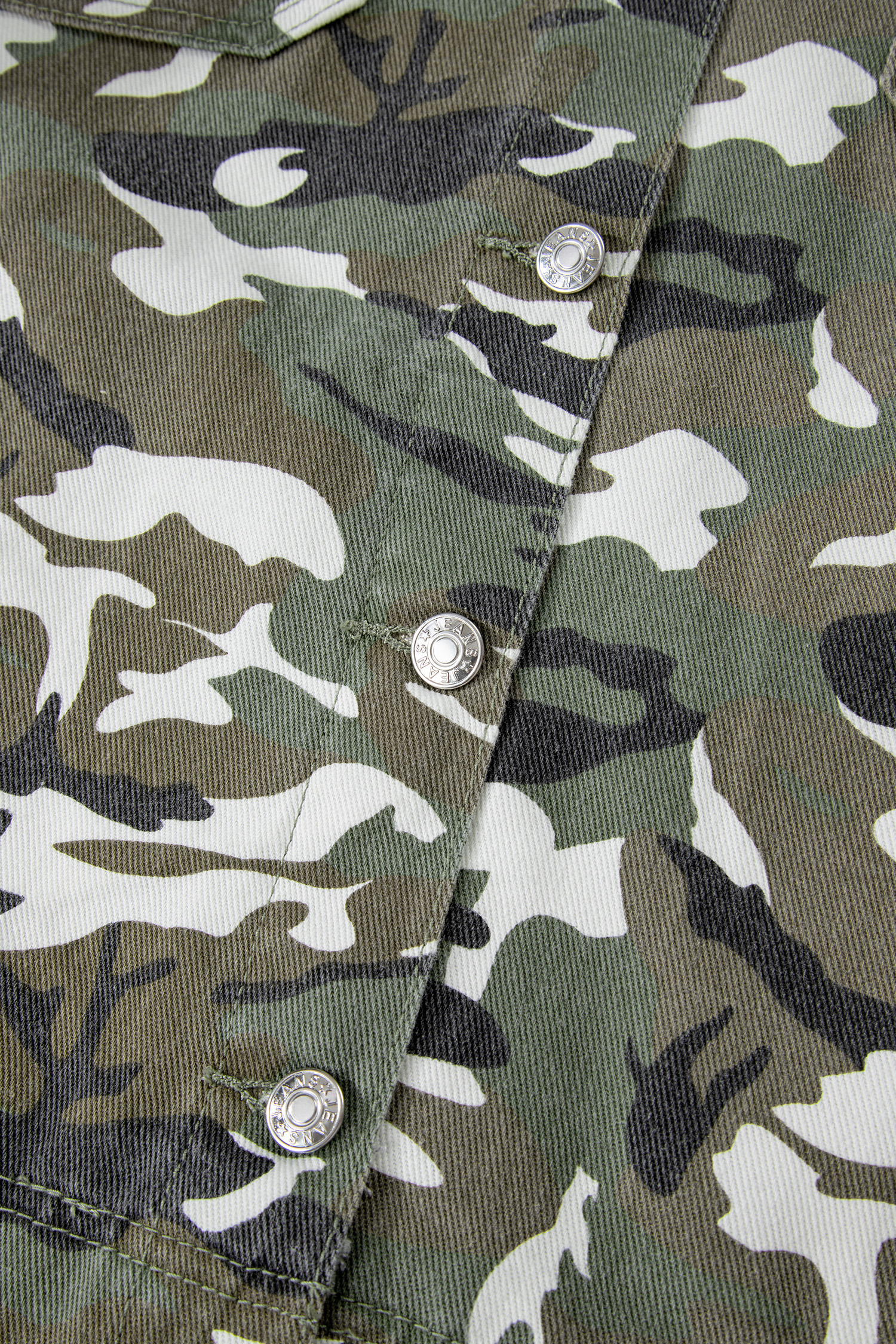 Green Camo Chest Pockets Loose Jean Jacket - loveforevers