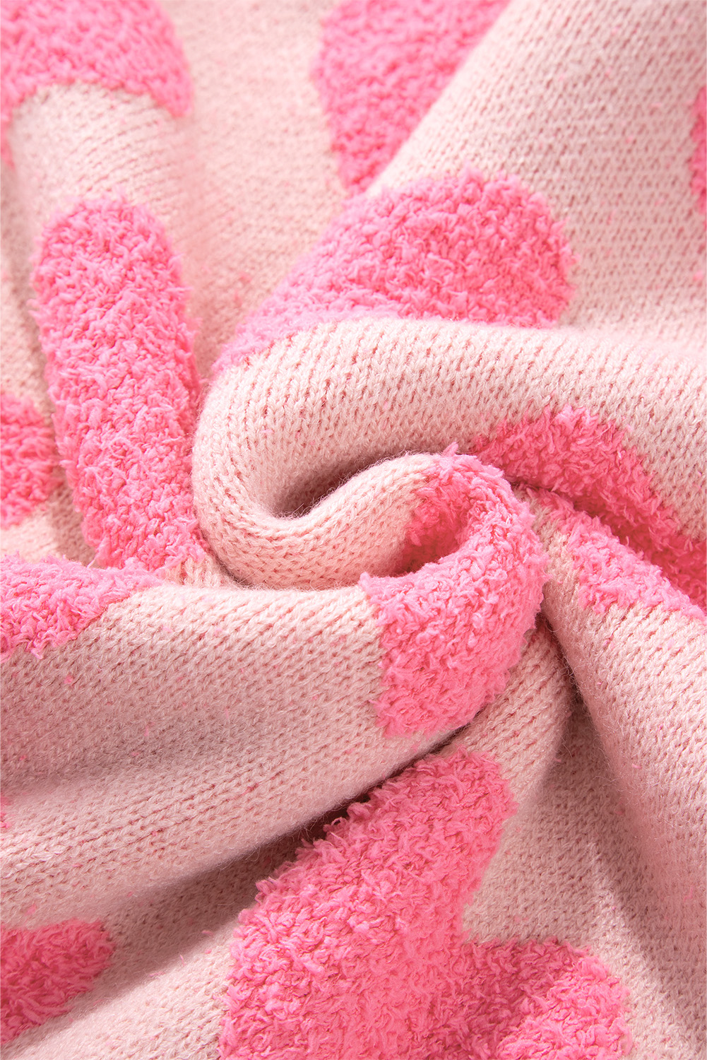 Light Pink Valentine's Day Heart Jacquard Knit Sweater - loveforevers