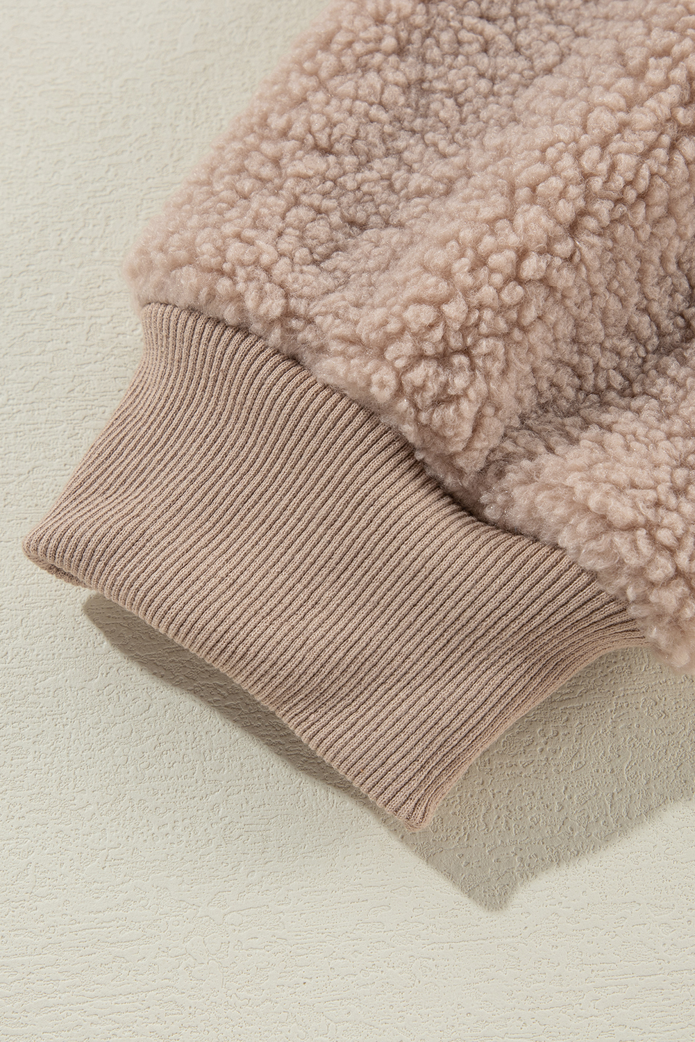 Light French Beige Zipper Pocketed Winter Fuzzy Jacket - loveforevers