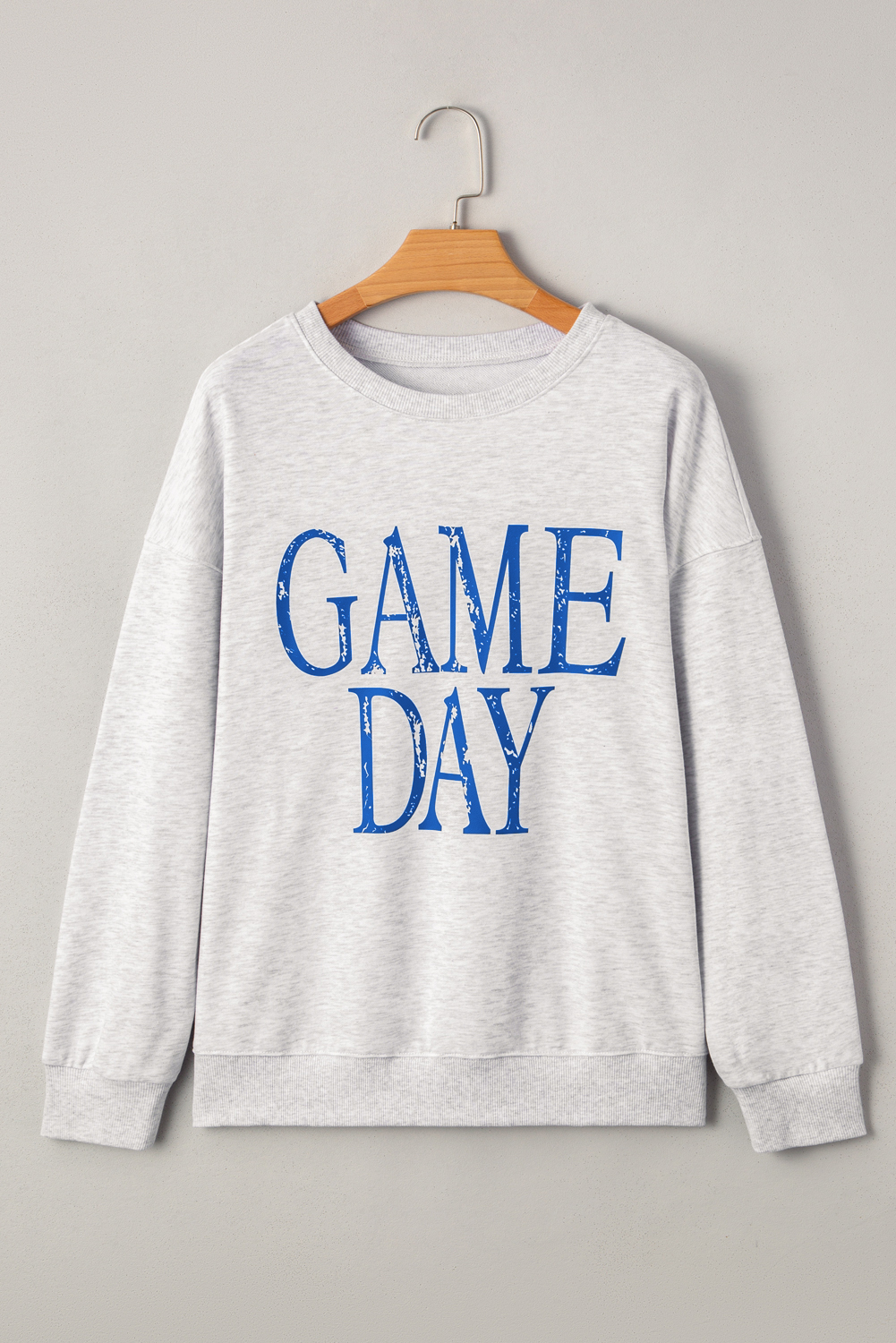 Blue Vintage Washed GAME DAY Graphic Baggy Sweatshirt - loveforevers
