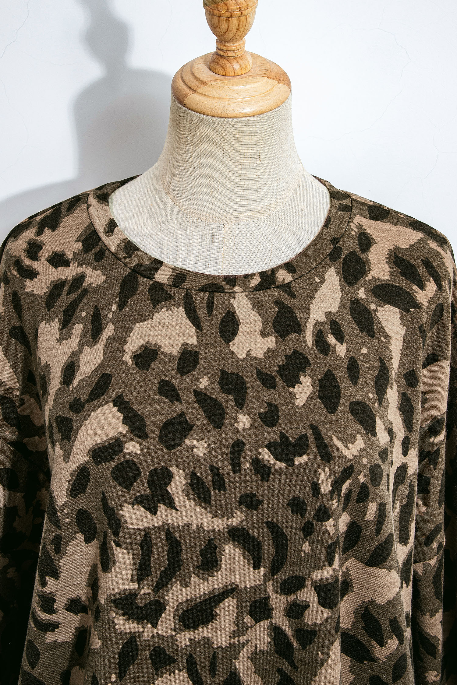 Brown Leopard Loose Tee Drawstring Waist Barrel Pants Set - loveforevers